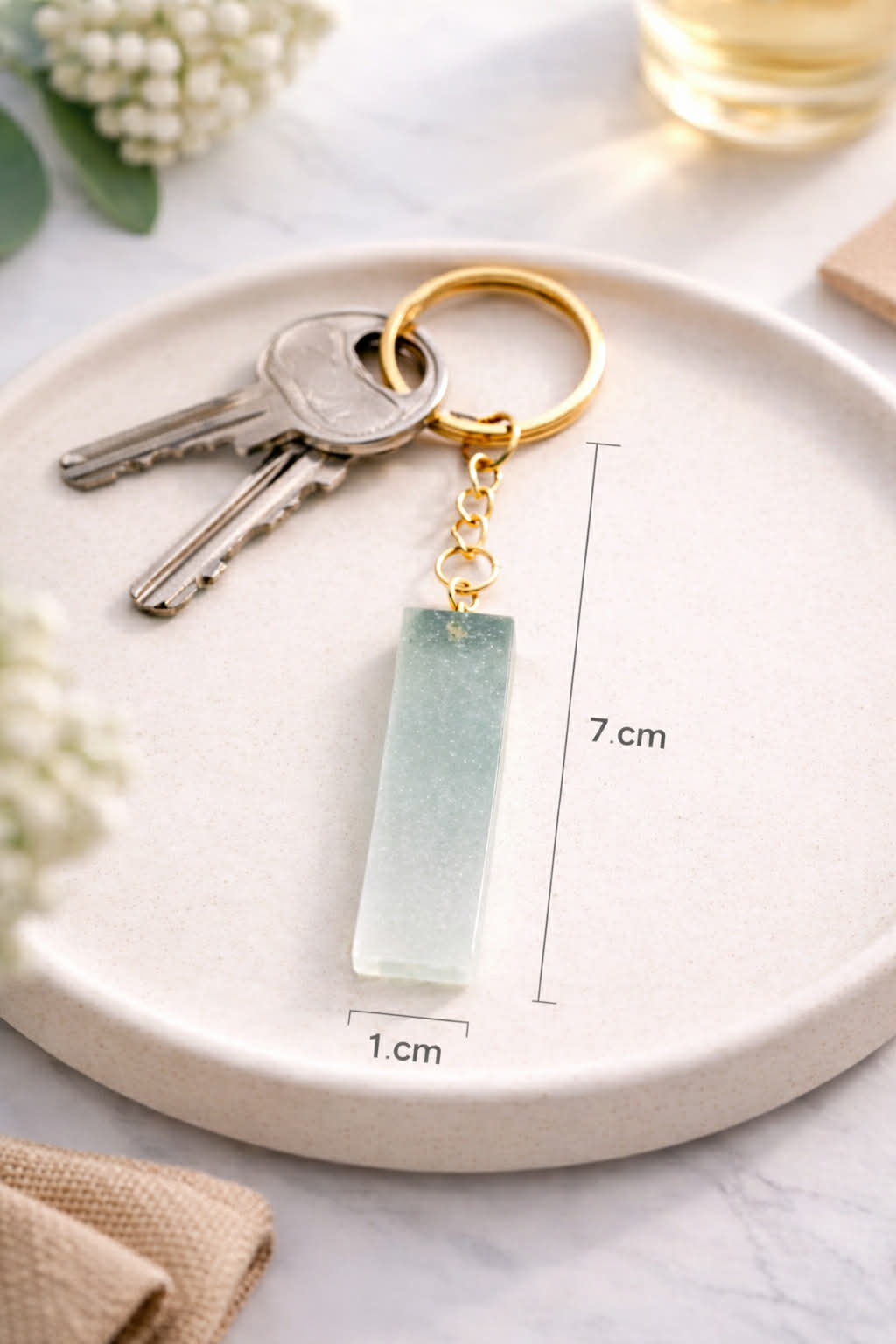 porte-clé lettre en résine époxy