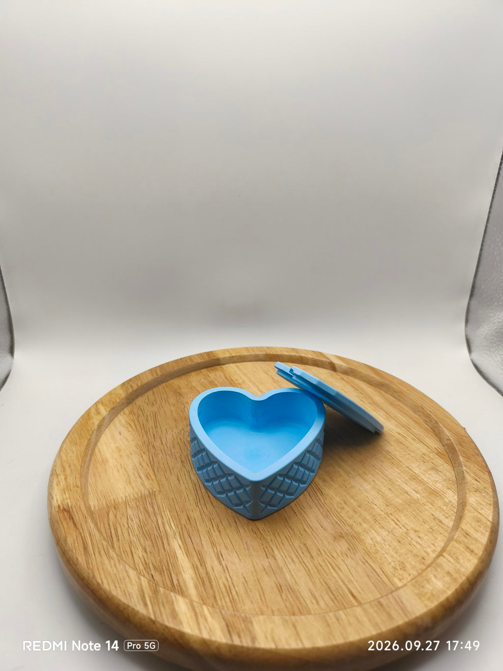 pot cœur bleu