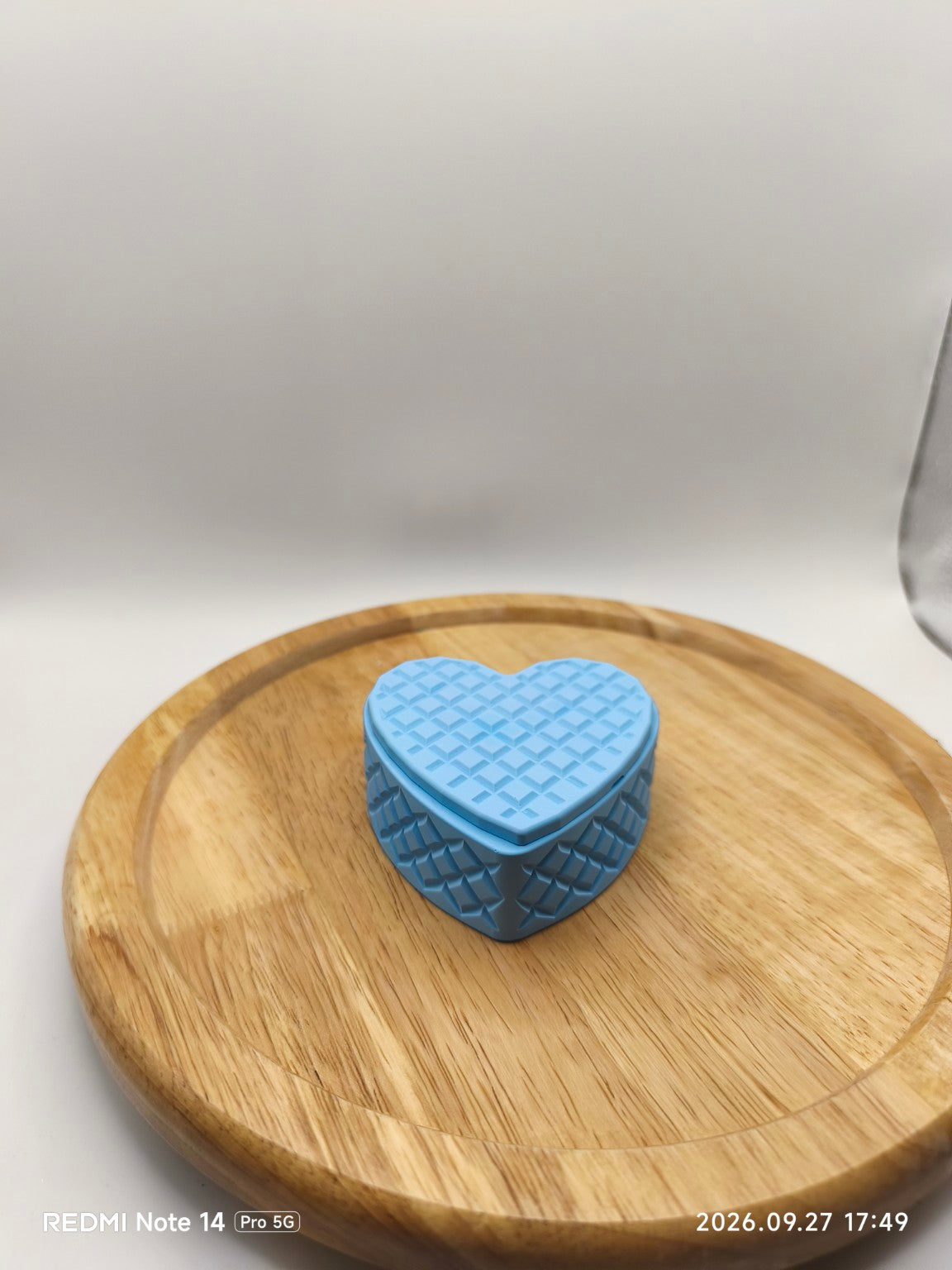pot cœur bleu