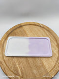Vide-poche rectangulaire blanc et rose lilas